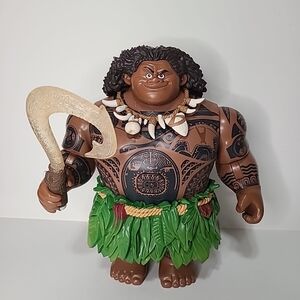 Disney Store Maui Talking Doll 12" Moana Figure Light Up Hook WORKS